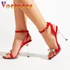 2023 Summer High Heels Sexy Women Transparent Sandals 11CM Bling Wedding Party Shoes Diamond One Word Band Pumps 240424