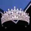 Tiaras New Luxury Opal Crystal Tiara for Women Wedding Birthday Party Robe Gift Elegant Queen Bridal Bride Crown Accessoires