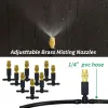 Decorations 5M30M Outdoor Misting Cooling System Garden Irrigation Watering 1/4'' Brass Atomizer Nozzles 4/7mm Hose for Patio Greenhouse