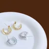 Fashion Simple Ttifeeny Moles d'oreilles Versatiles yu shimans même demi-cercle boucles d'oreilles en diamant S925 aiguille argentée exquise haut-de-giron avec un tempérament polyvalent