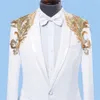 Mens Suit White Handsome paljetter 2 -stycks mode bröllop kostymer bästa män smala passande brudgummen tuxedos för man i lager s