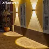 Super heldere zonne -lichten omhoog Outdoor Waterdichte wandlamp voor tuinwerf veranda hek decoratie 240419