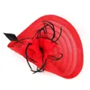 Brede rand hoeden emmer hoeden zwarte theekransje veer fascinators bruiloft kerk kopstuk Kentucky derby hoed fascinator pilbox hoed hoofdband voor cocktail y240426