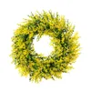 Flores decorativas de 35 cm Corona de puerta de entrada Simulada eucalipto hojas de primavera hecha a mano para el verano para la boda accesorios de decoración de las ventanas de la pared