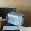 10A Fashion Femmes Mini Clutch Malinware Sac Vintage Classic Classic Cute Silver Coin en cuir matelassé Luxur