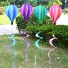 Dekorationer Vindklockor Rainbow Hot Air Balloon Wind Spinner Roterande paljett Windmill Wind Twister Hanging Decoration for Garden Yard