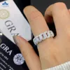 Чистые ювелирные изделия заморожены хип -хоп 7 мм 18 мм кубинское кольцо кольцо золото.