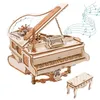 3D Puzzles Robotime Rokr Magic Piano Mechanical Self Playing Music Box Suitable for Children and Adults Building Block Set Toys 3D Wooden Puzzle AMK81L2404