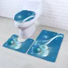 Set 3pcs Cartoon Christmas Snowman Match Soft Antisilp Bath Bath Mat Flannel Contour Tapis Coud Toilet Cover Decor Decor Decor