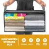 Storage Bags Foldable Bins Quilt Bag Garment Box Wardrobe Sundries Organizer 58x31cm Multi-function Clothes Grey Non-woven Fabric