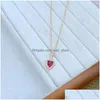 Earrings Necklace 2024 Fashion Luxury Love Heart Designer Necklaces Set Jewelry For Women 18K Gold Rose Pink Stone Diamond Cz Zirc Dhlv0