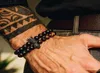 Bracelet pour hommes en pierre en pierre naturelle 2pcseset Fashion couronne crâne charme pulseras masculin bijoux femmes bracelets4262772