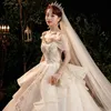 Main Wedding Bride 2024 French Court Heavy Industry Släping Star Big Size Sen System Dream Super Fairy Q240429