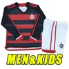 Fans speler cr flamengo voetbal jerseys lange mouw flamenco 24 25 David Luiz Diego E.ribeiro gabi weg voetbal shirts 2024 2025 pedro de arascaeta mannen kinderen vol