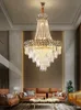 2024 Nordic Modern Luxury Villa Living Room K9 Crystal Chandelier Atmosfera Staircase Chandelier Hotel Holling Home Lighting