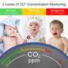 CO2 MONITOR DETECT WiFi Tuya Indoor 3 In 1 Sound Alarm Smart Home Automation Air Quality Sensor Life App Multifunktionell