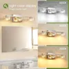 Nowoczesne kryształowe szczotkowane niklu Vanite Lights z przezroczystym szklanym odcieniem do życia w sypialni - Diewotna LED 4 Lekkie łazienka Vanity Light nad lustrem - Oprawy oświetleniowe w łazience