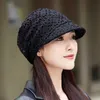 A23H Beanie/Skull Caps Casual Soft Beanies Cap Short Brim Bonnets For Women Loose Crochet Women Baseball Cap Autumn Winter Foldble Earfap Hatts Hollow D240429