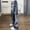 Jesienne modne spodni w stylu hip -hopowym spodnie dżinsy retro proste szerokie nogi spodnie luźne dżinsy harajuku streetwear 240424