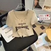 Pikantna dziewczyna u nowic pełna t-shirt damskie letnie projekt retro amerykański z nadrukiem z krótkim rękawem