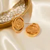 Boucles d'oreilles étalon Youthway 18K Gold plaqué simple en acier inoxydable Spirale irrégulière Bijoux à tendance imperméable des femmes 2024