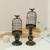 Candele per candele Hird Hird Hold Cage Iron Iron Art Candlestick Luxury Romantic Wedding Party Tavoli Centrotavola Decorazione