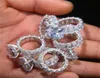Vecalon Pear Oval Cut 8CT Diamond Ring Original 925 Sterling Silber Engagement Ehering Band Ringe für Frauen Braut Luxus Party Je6675997