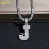 Gioielli hip hop lettera personalizzata iniziale 925 argento ghiacciato vvs ciondolo diamantato moissanite per collaudo