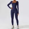 Frauen Tracksuits Jumpsuit Fitnessstudio Training Kleidung Tanz Fitness Langes Slved One Piece Sports Overall Sexy enge Kessel Frauen Tracksuit Y240426