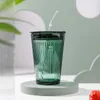 Green de phoque verte des tasses en verre pêne gobelers cafés à eau froide boisson glacée berceau 450 ml