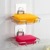 Set Soap Rack Wall Mounted Soap Holder Stainless Steel Soap Sponge Dish Bathroom Accessories Soap Dishes Self Adhesive