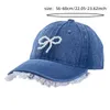 Caps de bola Versão coreana de nicho de renda jeans tampa de beisebol feminino doce e fofo tridimensional pérola arco de chapéu esportivo hat casquette