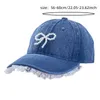 Ball Caps Korean Version Of Niche Lace Denim Baseball Cap Female Sweet And Cute Three-dimensional Pearl Bow Trendy Sports Hat Casquette