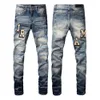 Designer Women's Folded Men's Loose White Black Fashion Street Casual Hip Hop Slim Fit Jeans High Quality Jeans 29-40 Free