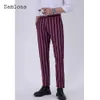 Pantalon masculin 2024 MENSE VERTICAL POCKE ÉLÉGANT Set European Style Formal Party Panter Plus Size Fashion Hound Q240429