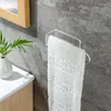 Ferramentas de medição u forma de banheiro acrílico barra de toalha de mão de mão autônoma rack autônomo para cabide transparente montado na parede