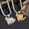 Iced Little Chimp -hanger 925 SILVER VVS Moissanite Gorilla Hangers Hip Hop Fashion King Kong 18k Gold CompatedDesigner sieraden