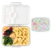 Bento Boxes Aohea Dinosaurs Bento Lunch Box For Kids BPA Free Bento Box Containrar Leak Proof Tritan Bento Box 4 Fack