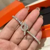 Highend Luxury HRMS Bangle Little Q Pig Nose Full Body 925 Pure Silver Diamond Ladder Square Crystal Sparkling Armband Round Circle