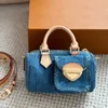 Designer bag vintage denim bag women cross body Luxury handbags Hobo Shoulder Bags high quality Blue Denim flower messenger purses