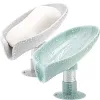 Zet 1 st soap houder bladshape zelf drainerende zeepschotelhouder niet geslagen zeephouder zuigkop zeepgereep geschikt voor badkamer