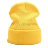 Beanie/Skull Caps Winter Hats for Woman Beanie Caps New Beanies Knitted Fluorescent Hat Girls Autumn Female Warmer Bonnet Hats Yellow Cap 2022 d240429