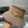 Designer Strohhut Sommereimer Hüte Luxuskappen Casquette Grasgeflecht Mütze ausgestattet Häkelhut Damen Beach Sunhat Visherfischer Hüte