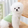 Hondenkleding avocado groen huisdiervest zomer puppy jaagse kleding schattig kanten kostuum teddy roze aardbei-pullover xs-xl