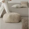 Pillow Mochi-Soft Lamb Wool Pouf Sofa Cover Living Room Pillowcase Beige Throw Cozy Footrest Plush Decor