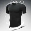 Camisetas camisetas baki compressão de compressão de impressão masculina exercício de ginástica fitness executando camiseta de manga curta curta camiseta rápida esportes de secagem