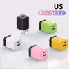 Caricatore USB da 38 W pd pd da 38 W Plug Eu/US PD Adattatore per telefono cellulare Caricatore USBC VELOCEMENTO per iPhone Samsung Xiaomi