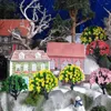 Fleurs décoratives 10pcs 6/8 cm Train artificiel miniature arbre en plastique modèle paysage de la section ferroviaire