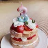 Cougies Ins Cake Candle Bandle Birgondes colorées Coumanes Décor de mariage Festival Table DÉCORD COUTLES Set Happy Birthday Cake Toppers D240429