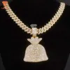 Lifeng Jewelry Fashion Diamond Pendant Bust Down Vvs Moissanite Dollar Money Bag Men Hiphop Pendant Charm